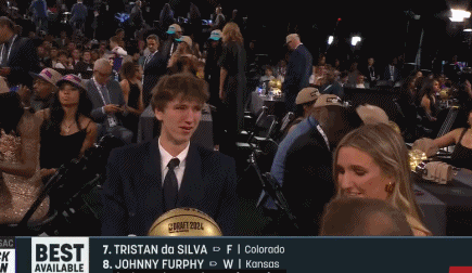 我曾经流过泪！此前被预测会成为前5顺位新秀的布泽利斯在被公牛队以第11顺位选中后露出了笑容