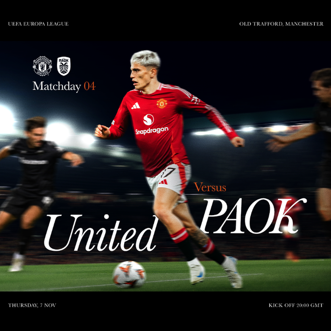 能否扛起锋线大旗 曼联发布欧联海报：加纳乔担任出镜